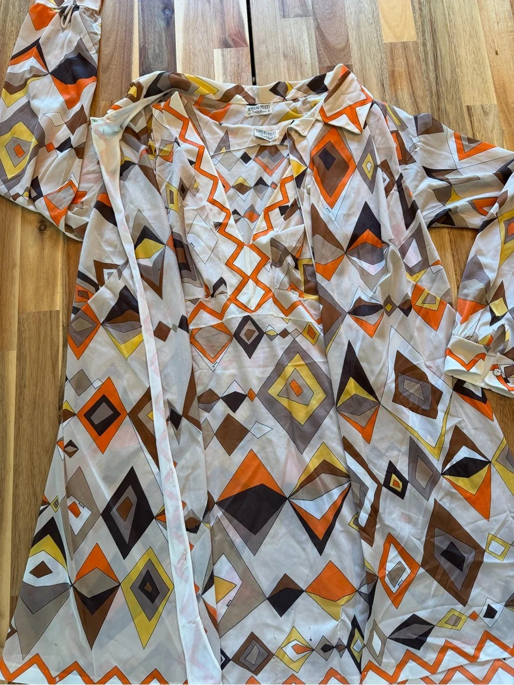 Vintage Emilio Pucci for Formfit Rogers 2 Piece Geometric Dress Set Size S